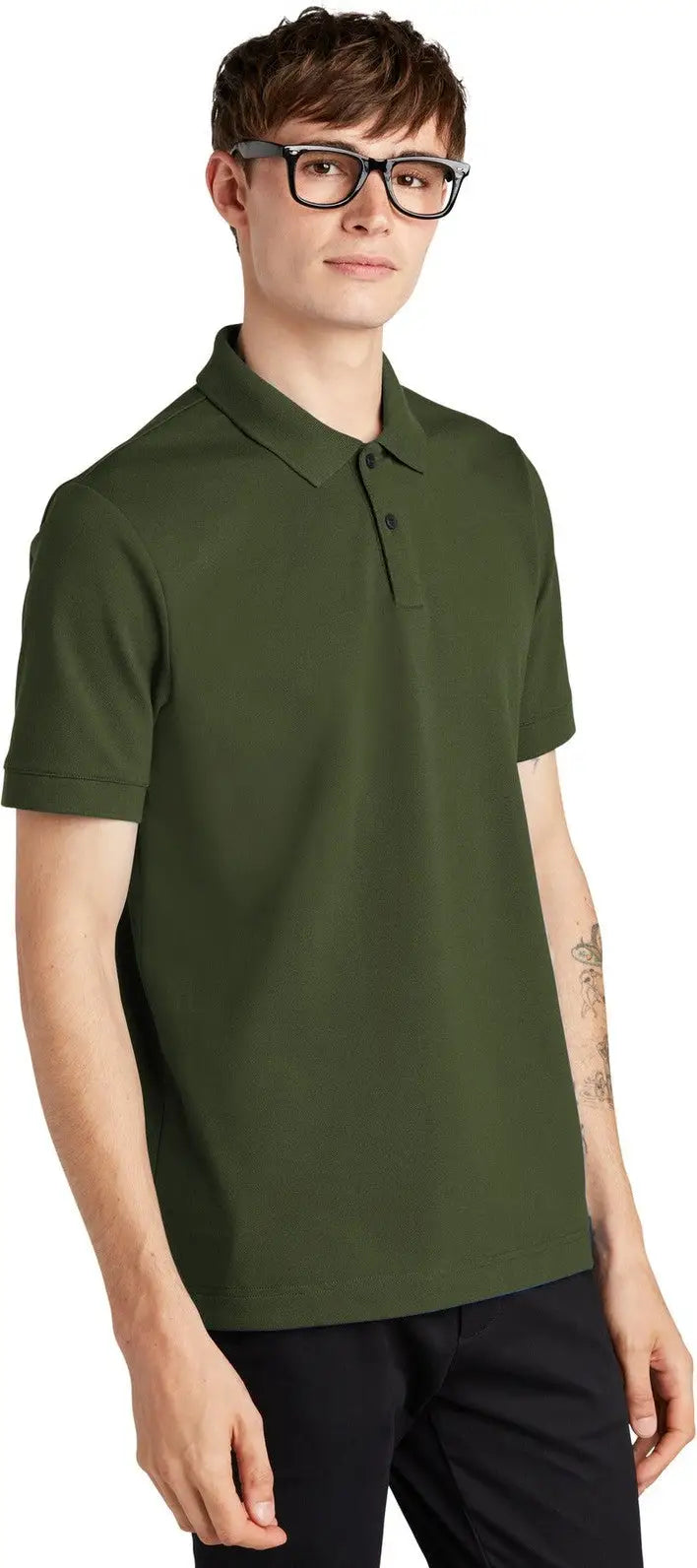 Mercer + mettle Mm1000 Stretch Heavyweight Pique Polo - Townsend Green