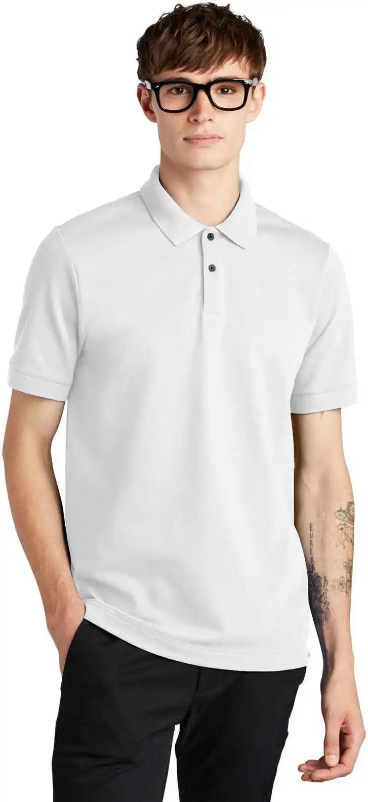 Mercer + mettle Mm1000 Stretch Heavyweight Pique Polo White / Adult l