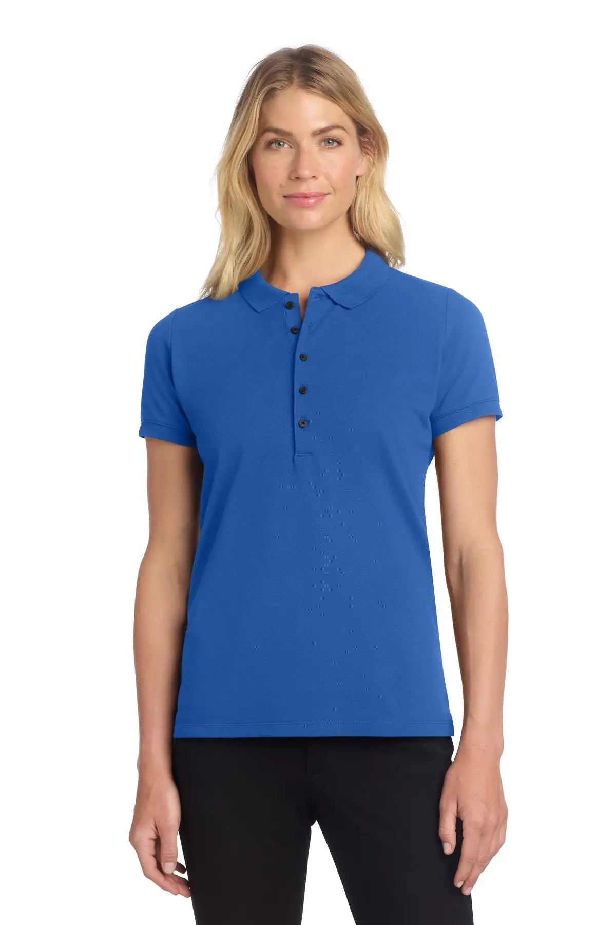 Mercer + mettle Mm1001 Women’s Stretch Heavyweight Pique Polo - Blue Note - Ladies Xs