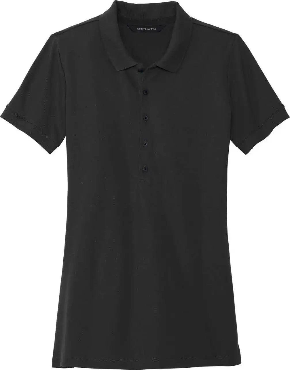 Mercer + mettle Mm1001 Women’s Stretch Heavyweight Pique Polo - Deep Black