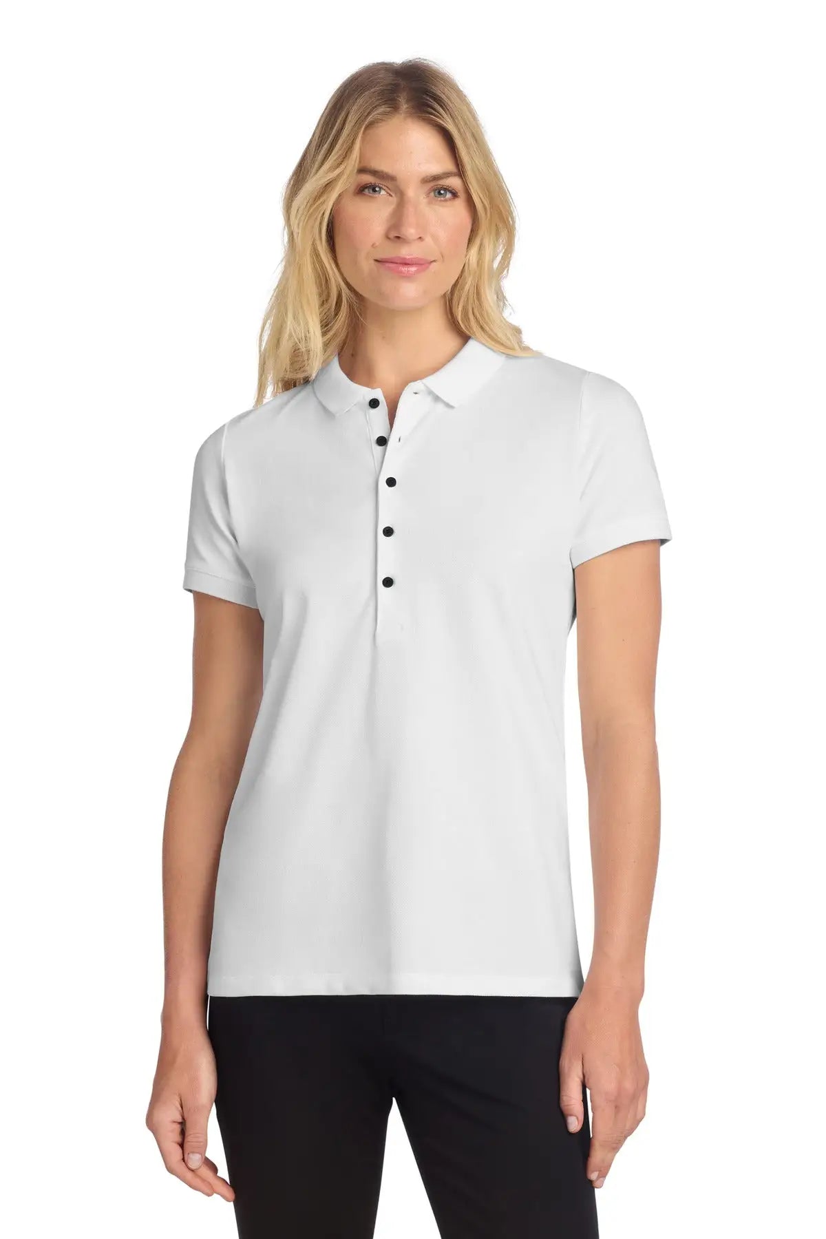 Mercer + mettle Mm1001 Women’s Stretch Heavyweight Pique Polo - White - Ladies Xs