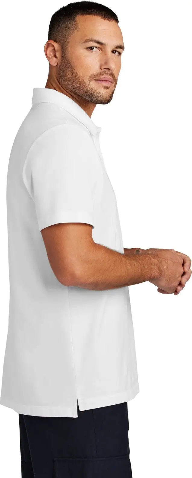 Mercer + mettle Mm1004 Stretch Pique Polo - White
