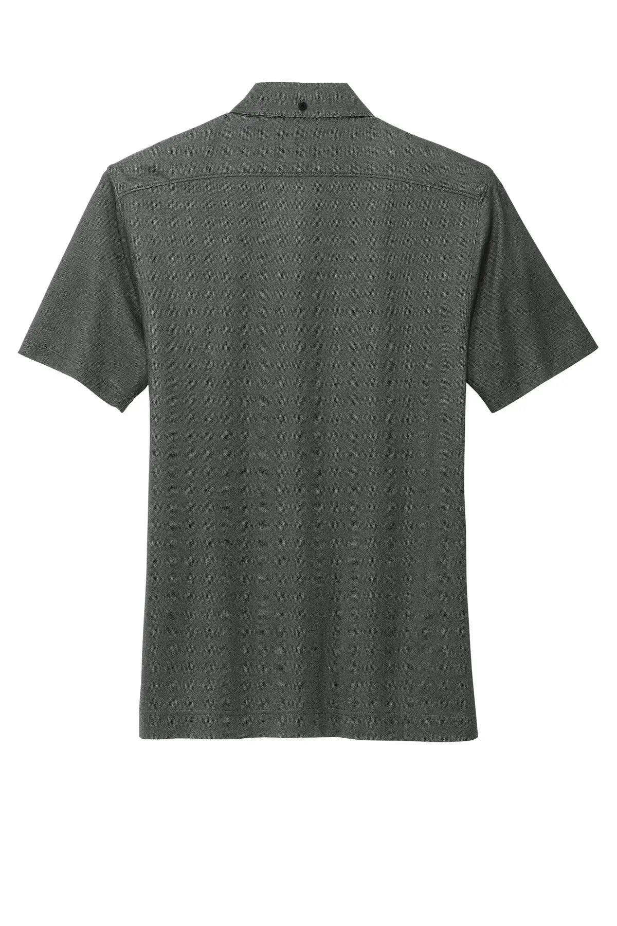 Mercer + mettle Mm1006 Stretch Pique Full-button Polo - Anchor Gray Heather