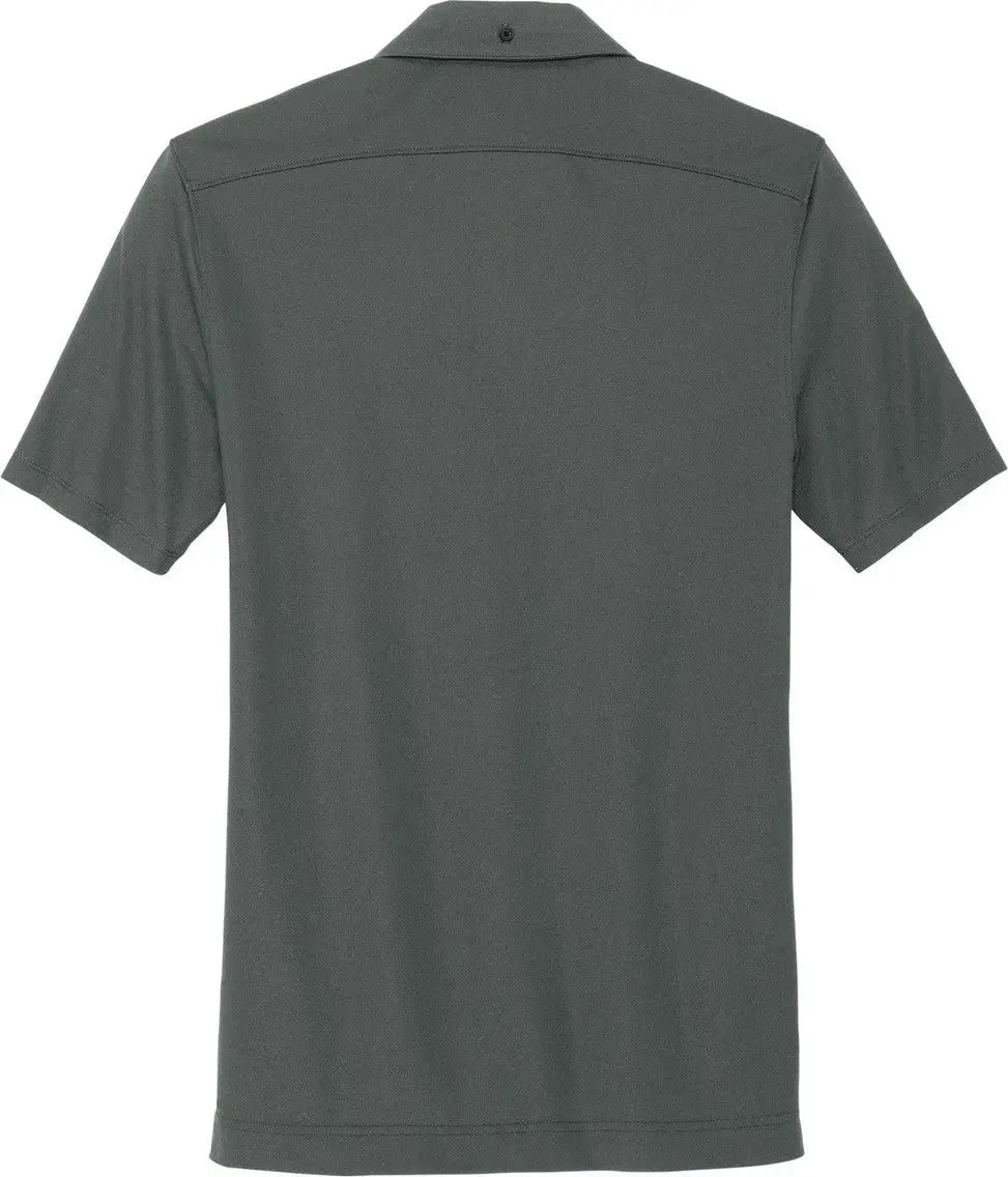 Mercer + mettle Mm1006 Stretch Pique Full-button Polo - Anchor Gray - Adult Xs