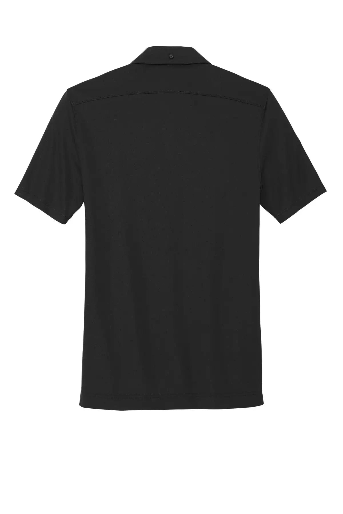 Mercer + mettle Mm1006 Stretch Pique Full-button Polo - Deep Black