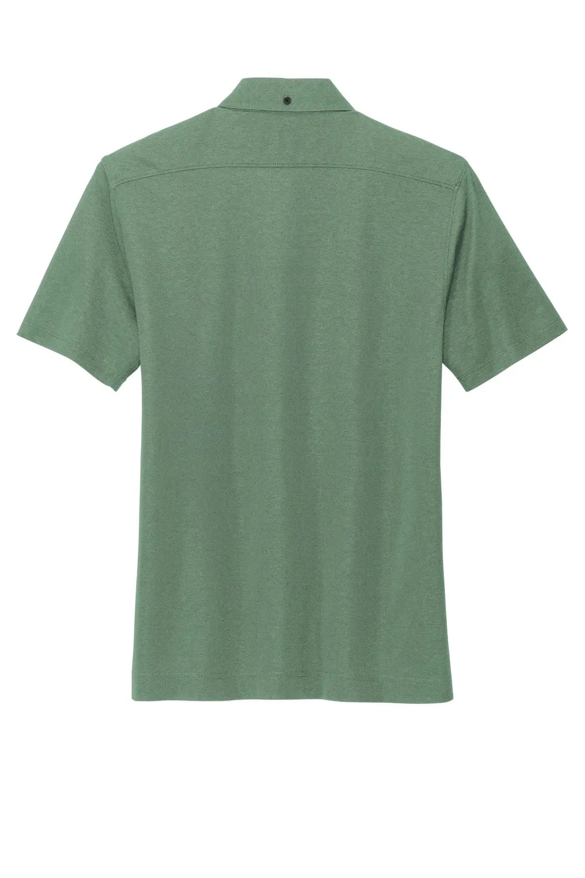 Mercer + mettle Mm1006 Stretch Pique Full-button Polo - Sage Heather