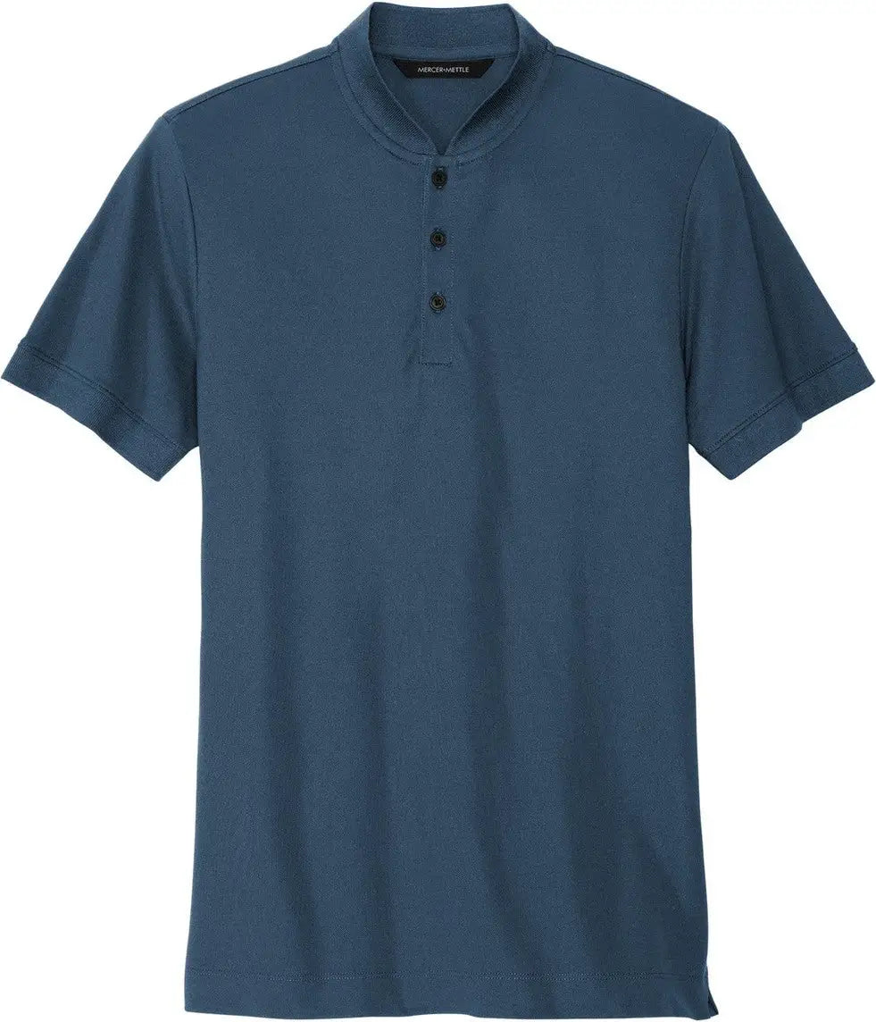 Mercer + mettle Mm1008 Stretch Pique Henley - Insignia Blue