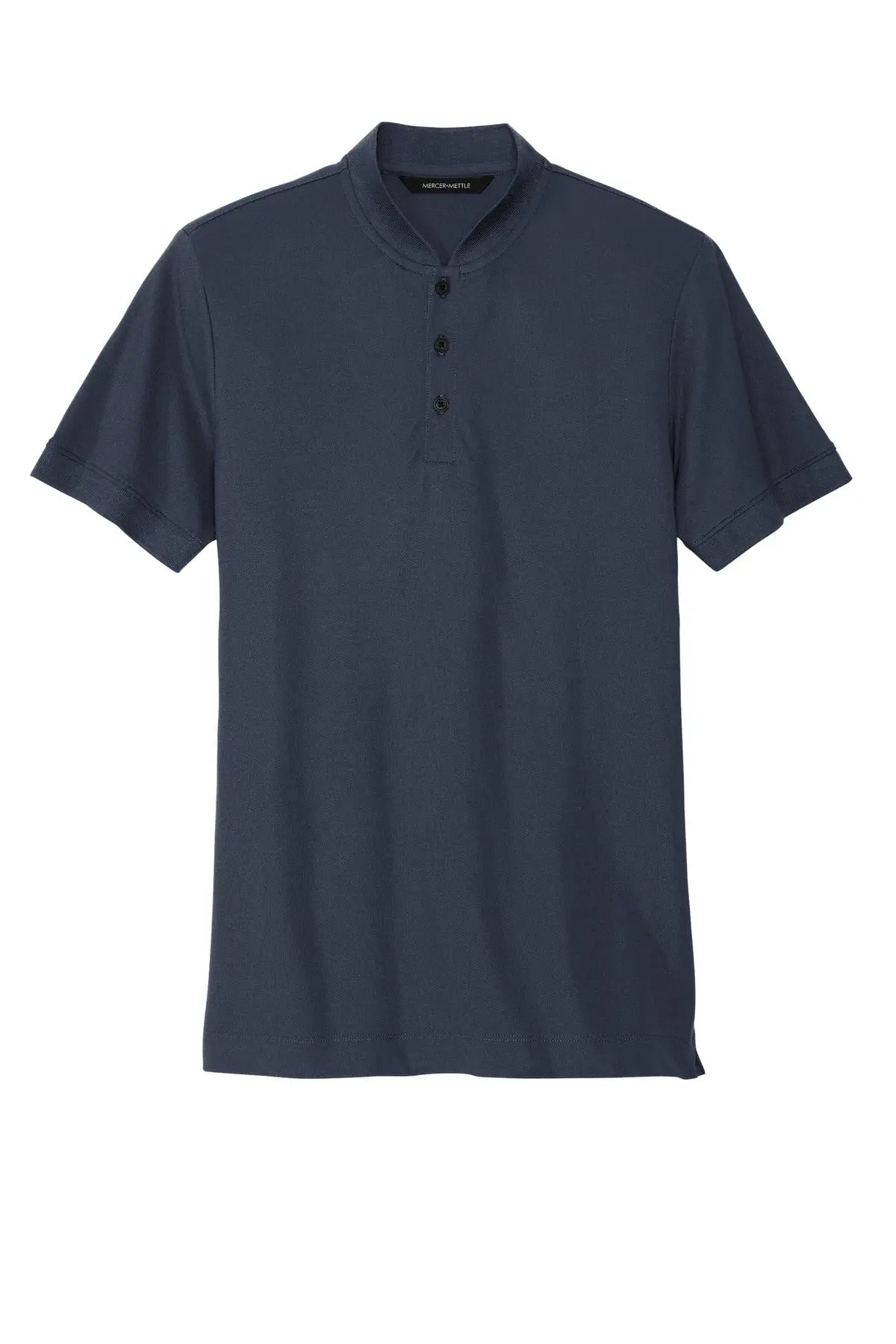Mercer + mettle Mm1008 Stretch Pique Henley - Night Navy