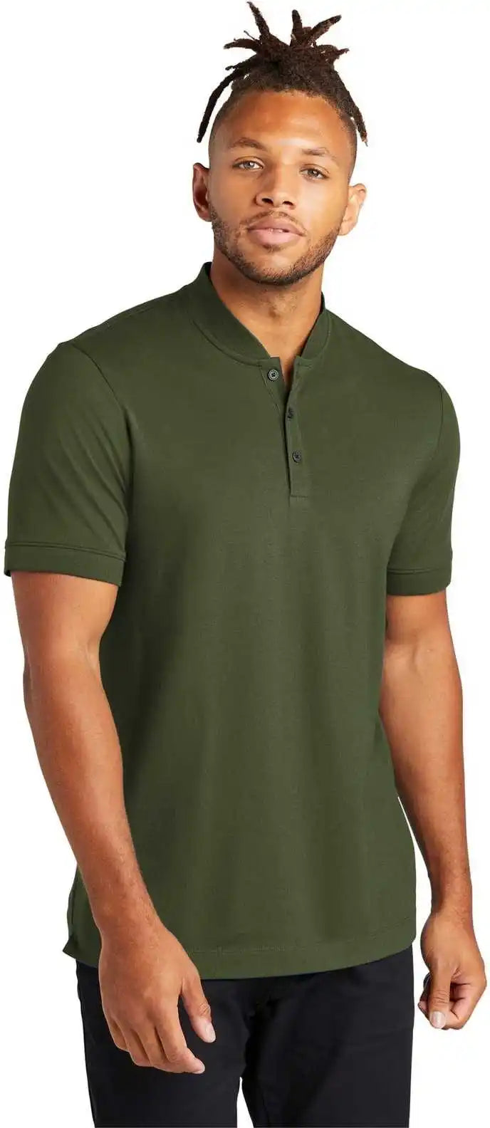 Mercer + mettle Mm1008 Stretch Pique Henley Townsend Green