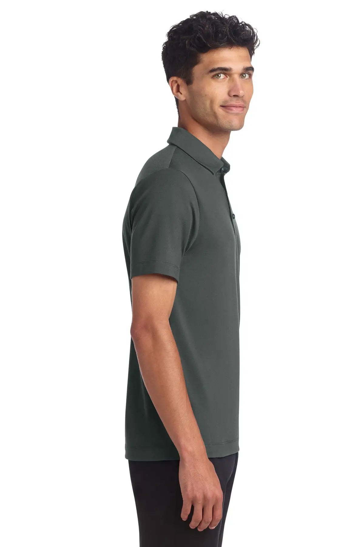 Mercer + mettle Mm1014 Stretch Jersey Polo - Anchor Gray