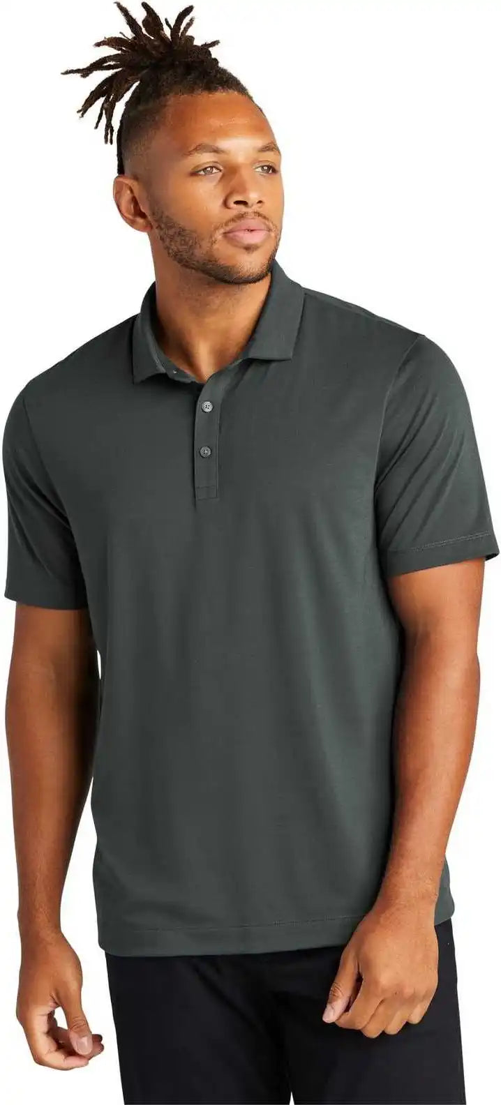 Mercer + mettle Mm1014 Stretch Jersey Polo - Anchor Grey