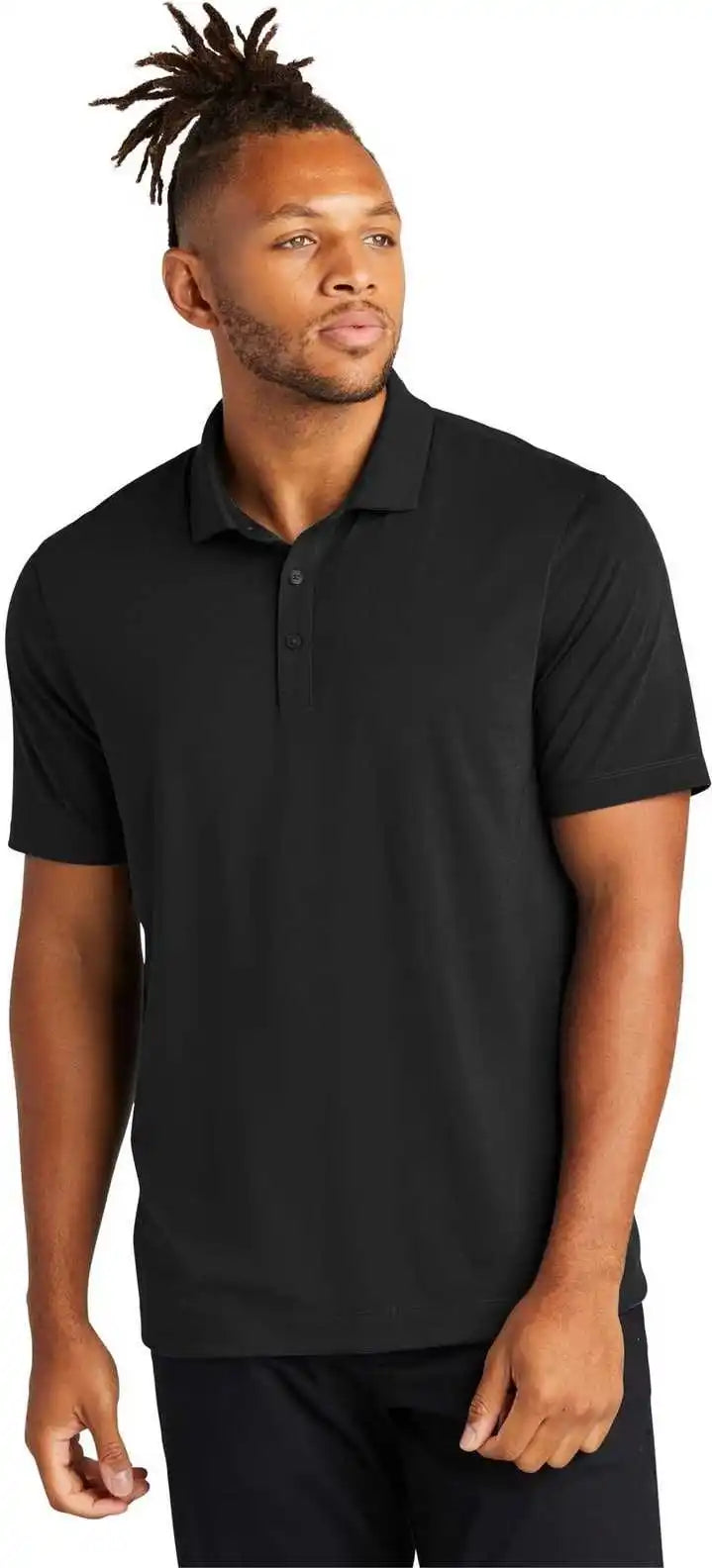 Mercer + mettle Mm1014 Stretch Jersey Polo - Deep Black - Adult l