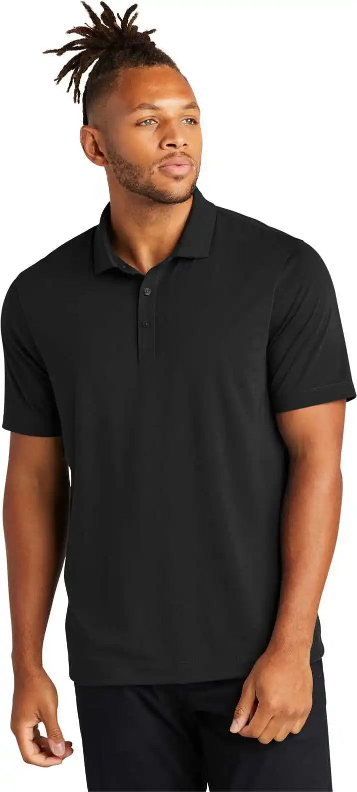 Mercer + mettle Mm1014 Stretch Jersey Polo Deep Black
