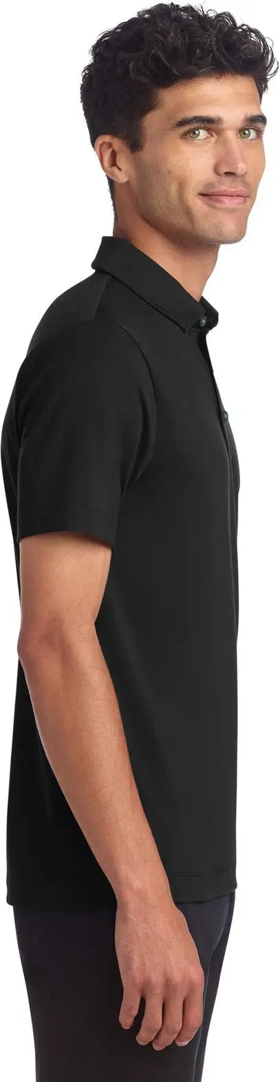 Mercer + mettle Mm1014 Stretch Jersey Polo - Deep Black