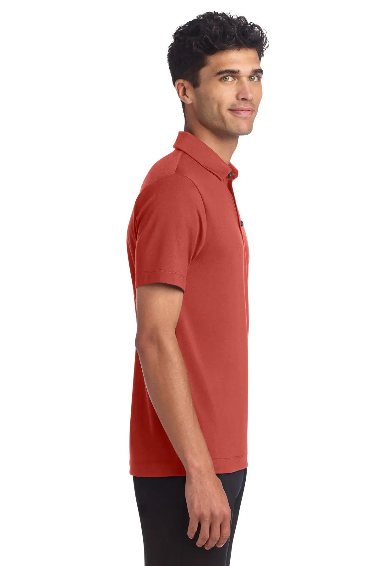 Mercer + mettle Mm1014 Stretch Jersey Polo - Terracotta