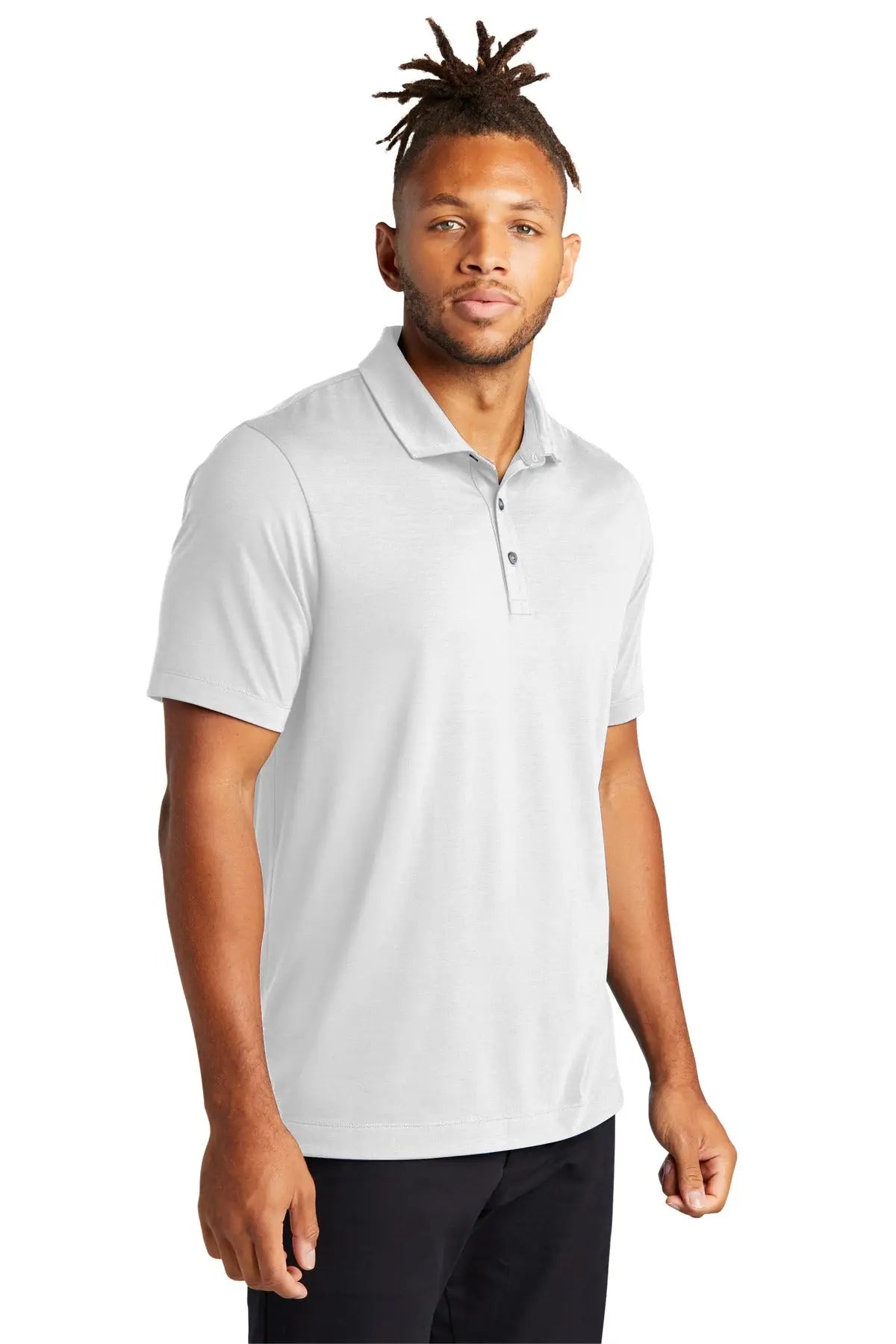 Mercer + mettle Mm1014 Stretch Jersey Polo - White