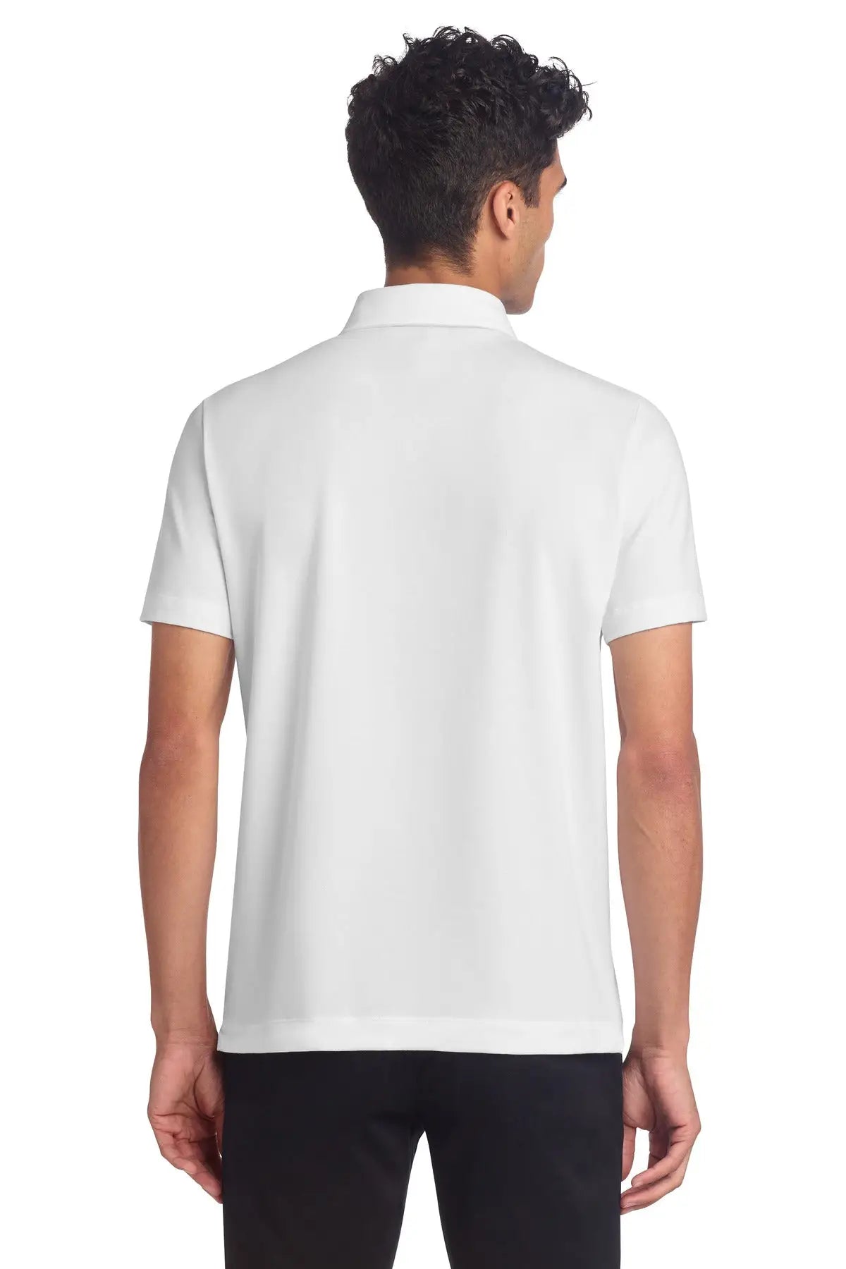 Mercer + mettle Mm1014 Stretch Jersey Polo - White