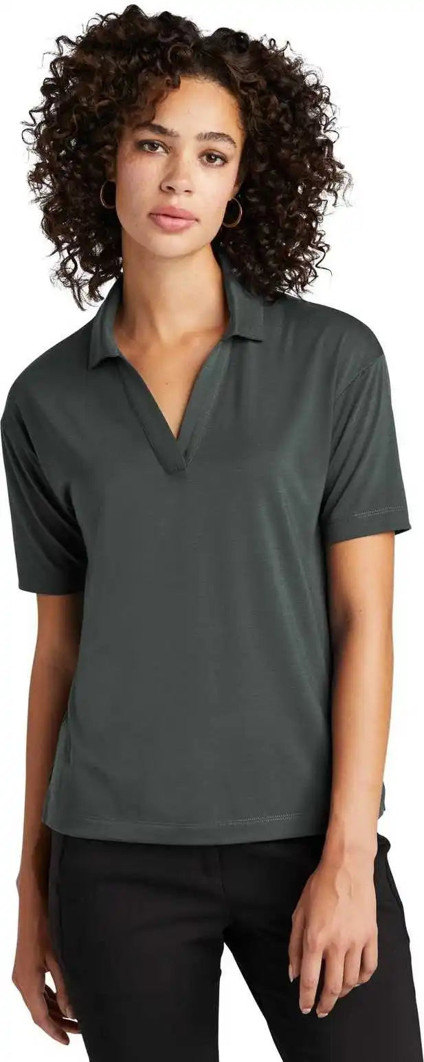 Mercer + mettle Mm1015 Women’s Stretch Jersey Polo - Anchor Grey