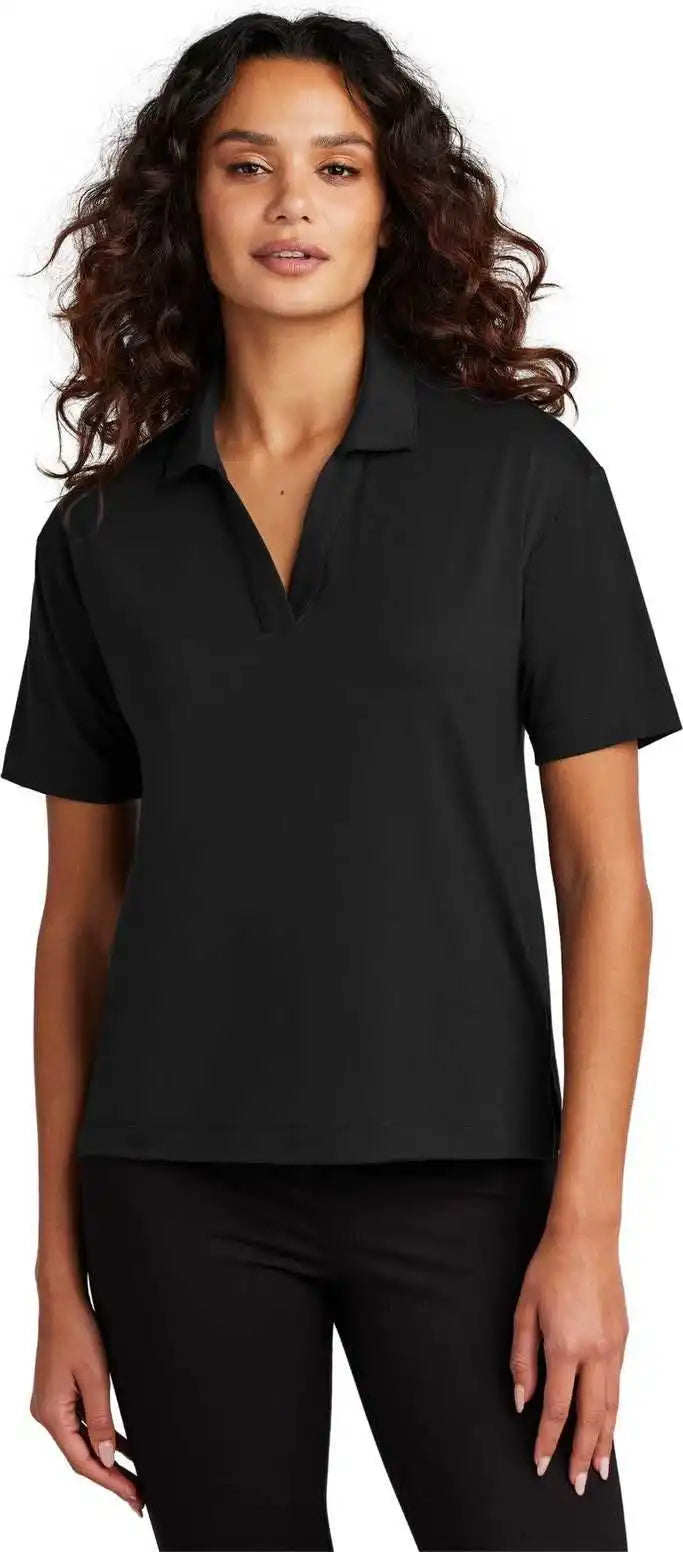 Mercer + mettle Mm1015 Women’s Stretch Jersey Polo Deep Black