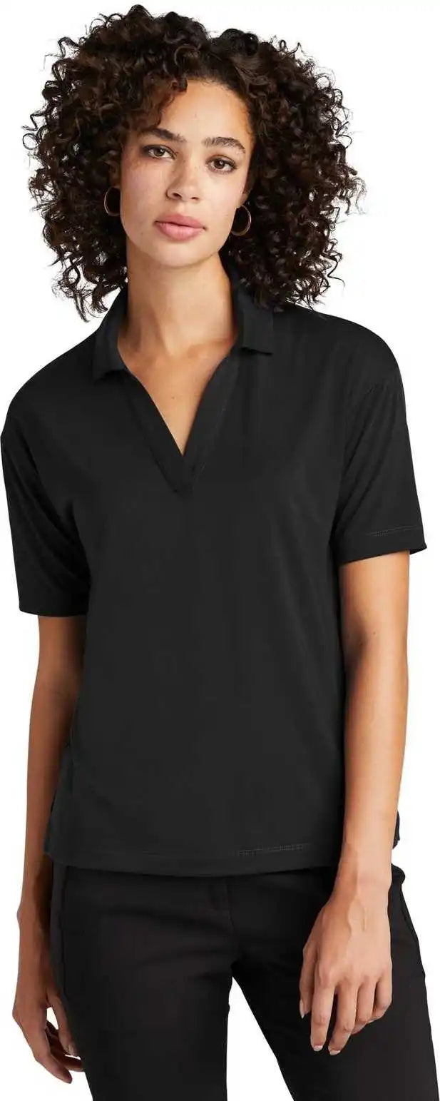 Mercer + mettle Mm1015 Women’s Stretch Jersey Polo Deep Black