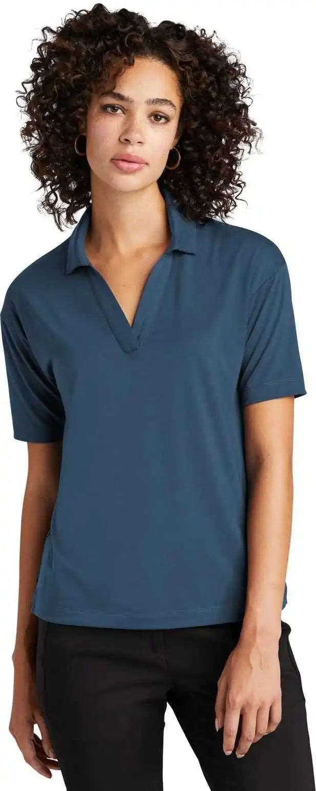 Mercer + mettle Mm1015 Women’s Stretch Jersey Polo - Insignia Blue