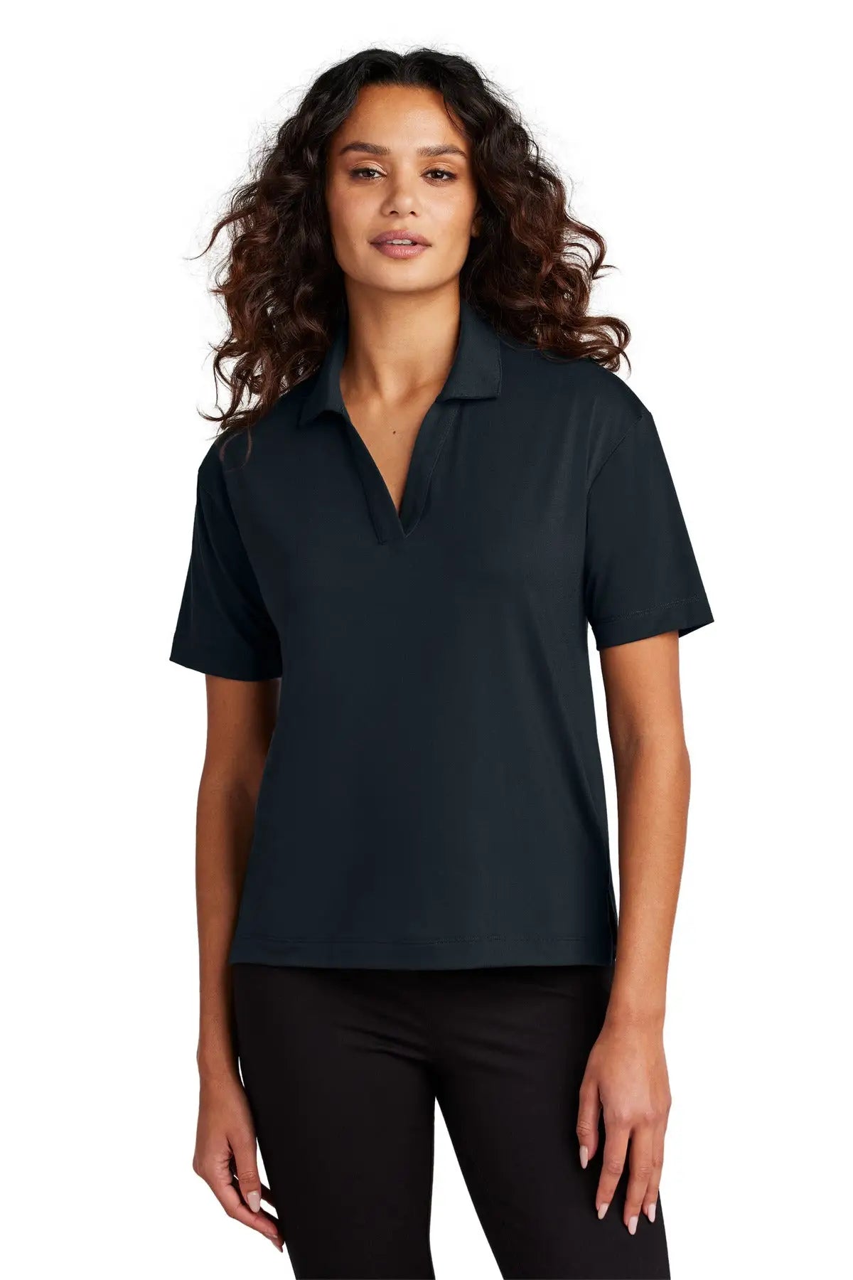 Mercer + mettle Mm1015 Women’s Stretch Jersey Polo - Night Navy - Ladies Xs