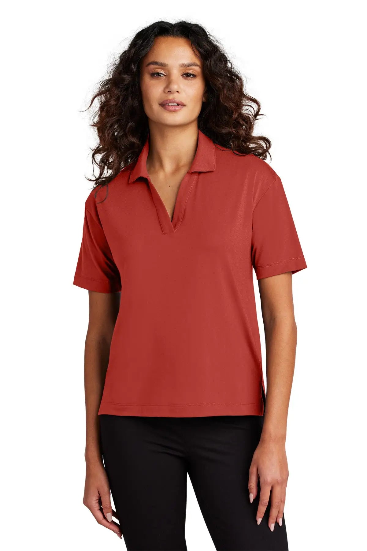 Mercer + mettle Mm1015 Women’s Stretch Jersey Polo - Terracotta