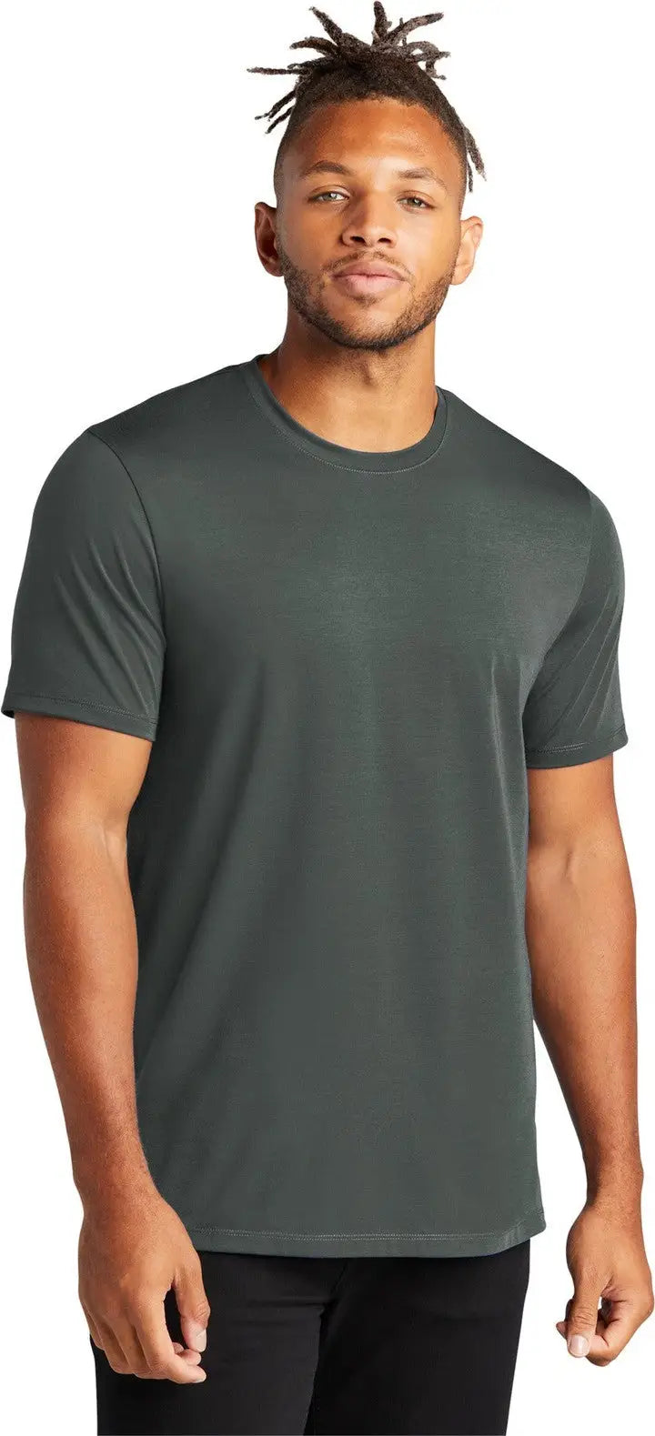 Mercer + mettle Mm1016 Stretch Jersey Crew Tee - Anchor Gray - Adult Xs