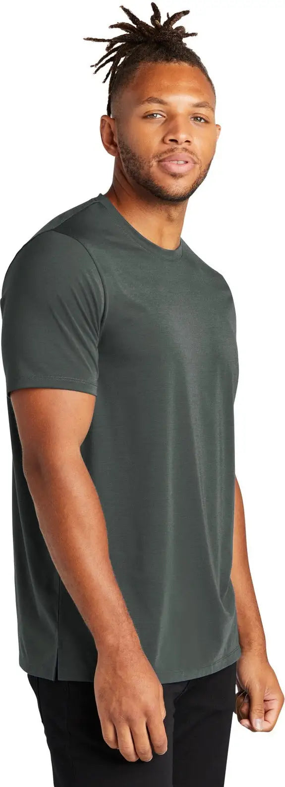 Mercer + mettle Mm1016 Stretch Jersey Crew Tee - Anchor Gray