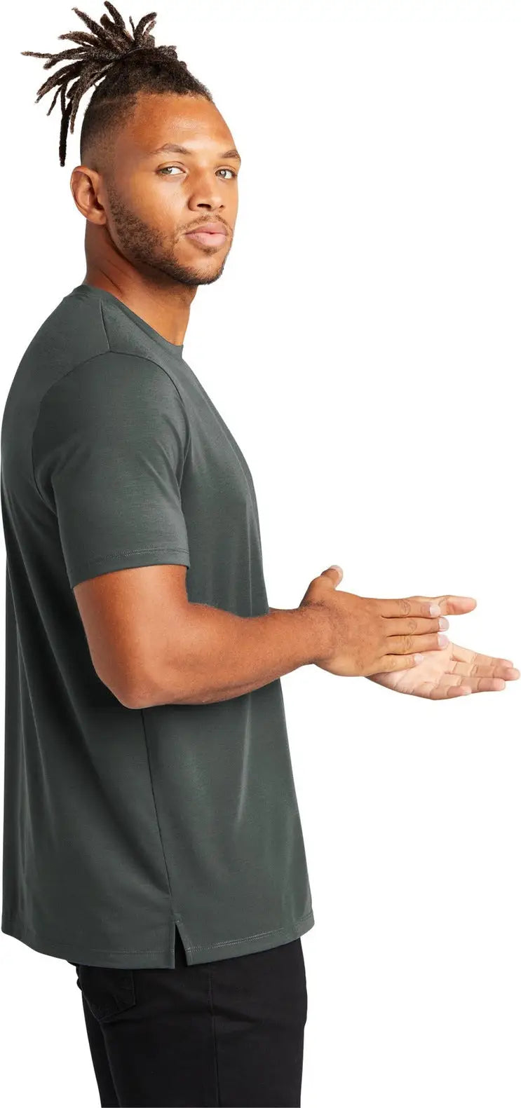 Mercer + mettle Mm1016 Stretch Jersey Crew Tee - Anchor Gray