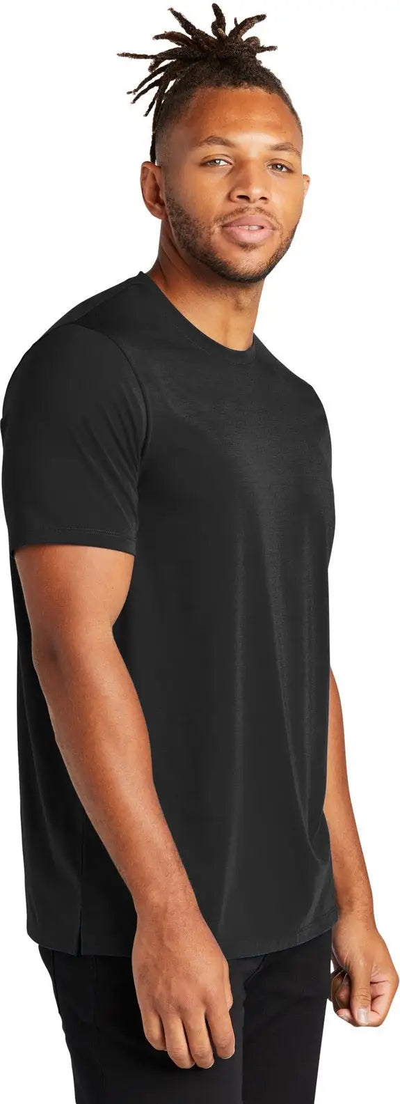 Mercer + mettle Mm1016 Stretch Jersey Crew Tee - Deep Black