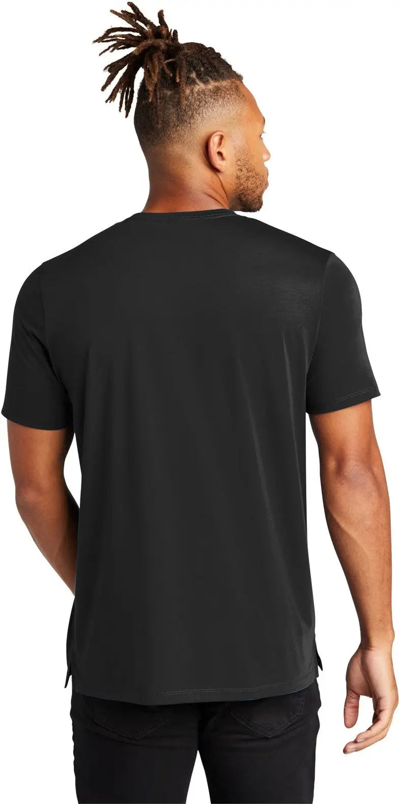 Mercer + mettle Mm1016 Stretch Jersey Crew Tee - Deep Black
