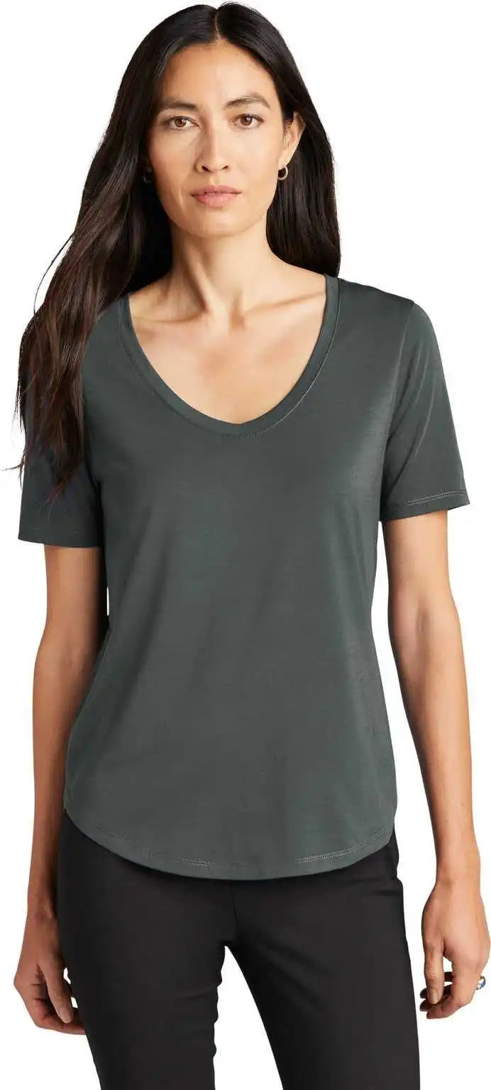 Mercer + mettle Mm1017 Women’s Stretch Jersey Relaxed Scoop Anchor Grey