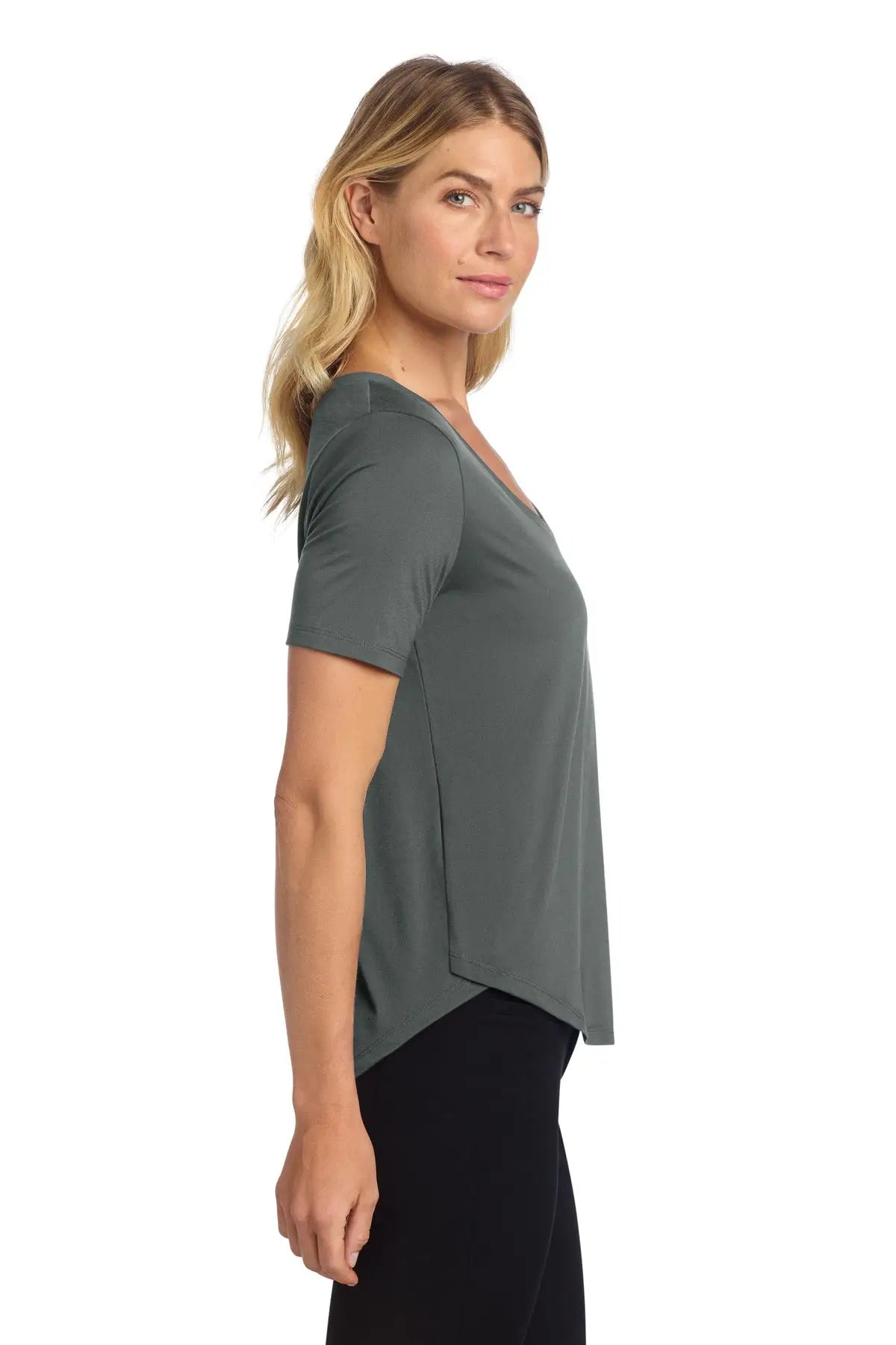 Mercer + mettle Mm1017 Women’s Stretch Jersey Relaxed Scoop - Anchor Gray