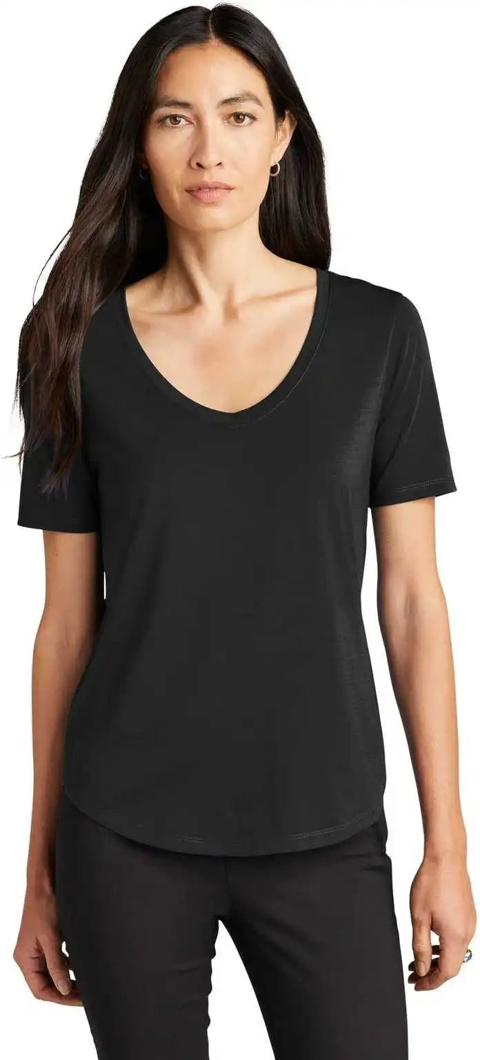 Mercer + mettle Mm1017 Women’s Stretch Jersey Relaxed Scoop Deep Black