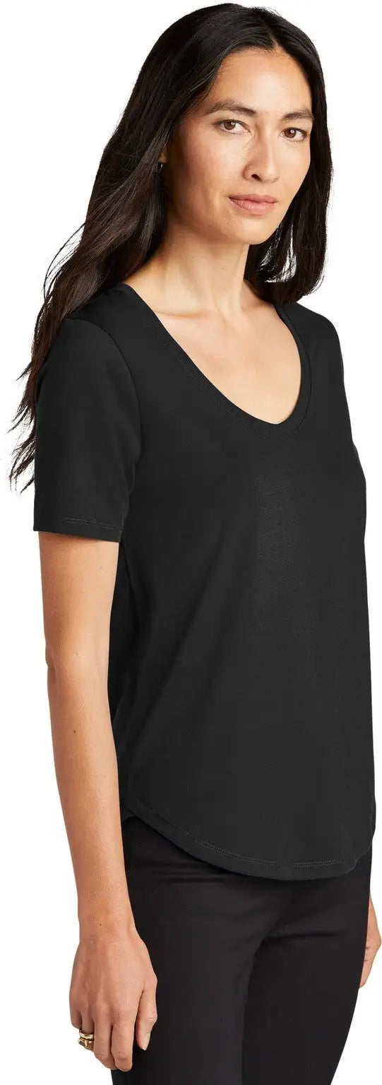 Mercer + mettle Mm1017 Women’s Stretch Jersey Relaxed Scoop - Deep Black