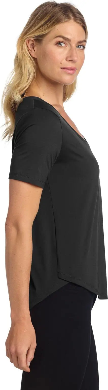 Mercer + mettle Mm1017 Women’s Stretch Jersey Relaxed Scoop - Deep Black