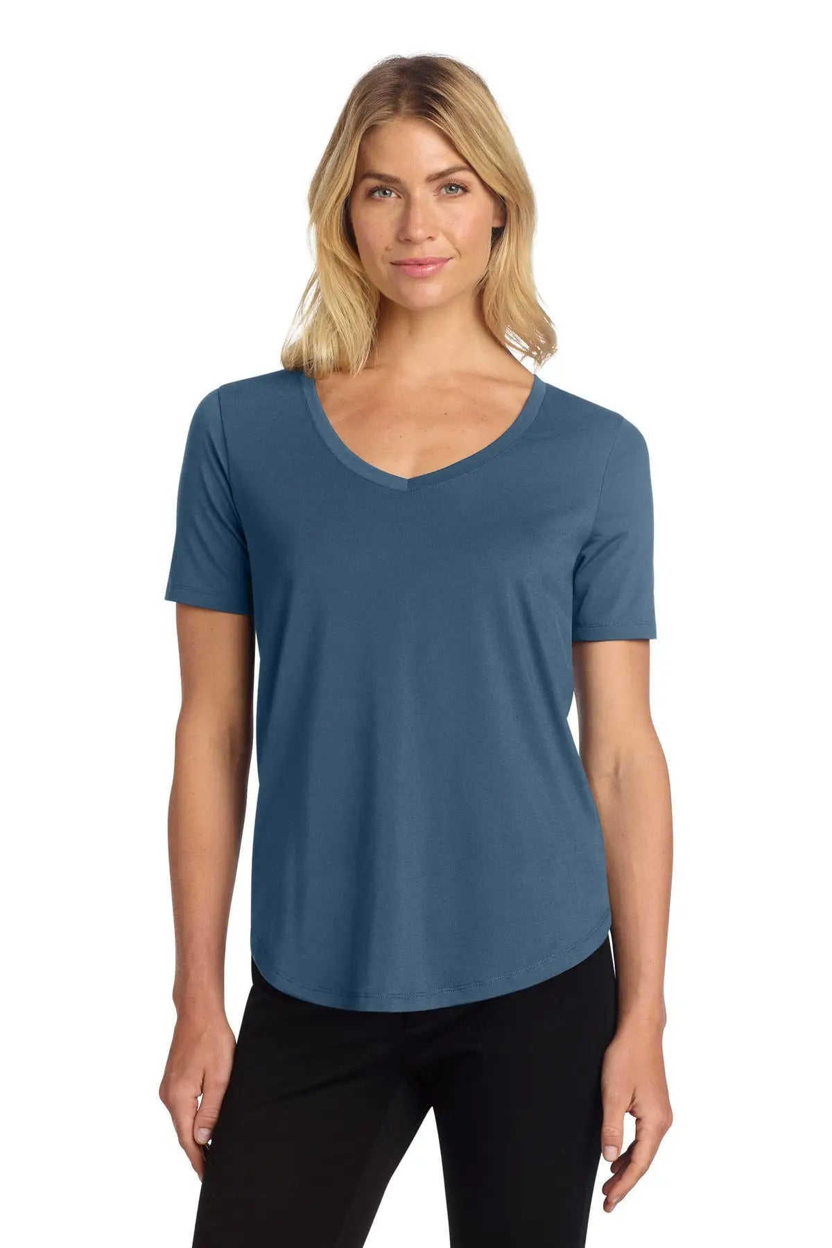 Mercer + mettle Mm1017 Women’s Stretch Jersey Relaxed Scoop - Insignia Blue - Ladies Xs