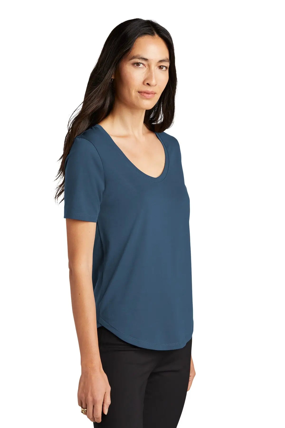 Mercer + mettle Mm1017 Women’s Stretch Jersey Relaxed Scoop - Insignia Blue