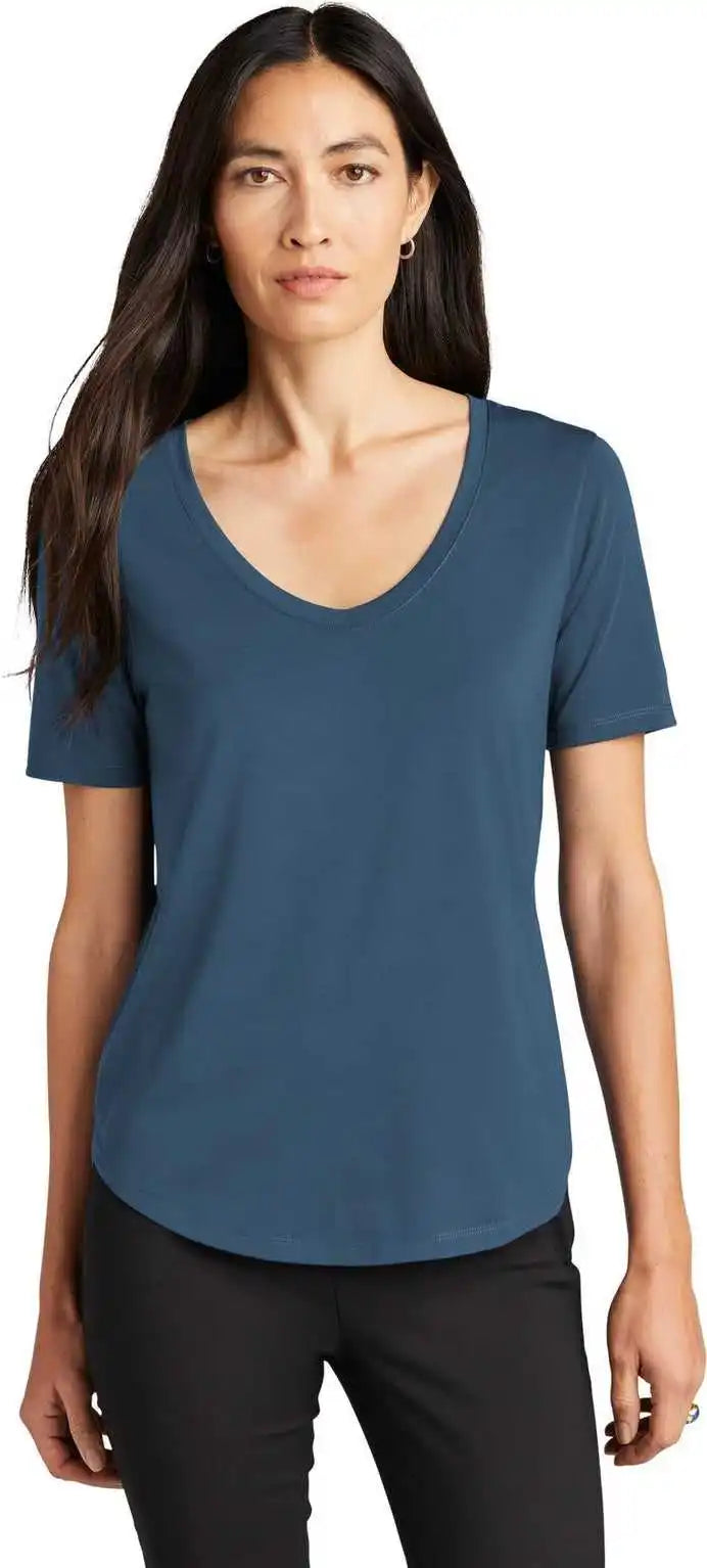 Mercer + mettle Mm1017 Women’s Stretch Jersey Relaxed Scoop - Insignia Blue