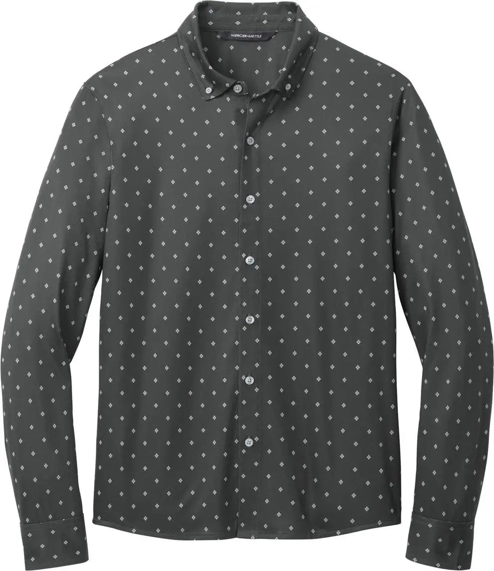 Mercer + mettle Mm1018 Stretch Jersey Long Sleeve Shirt - Anchor Gray Geo Diamond