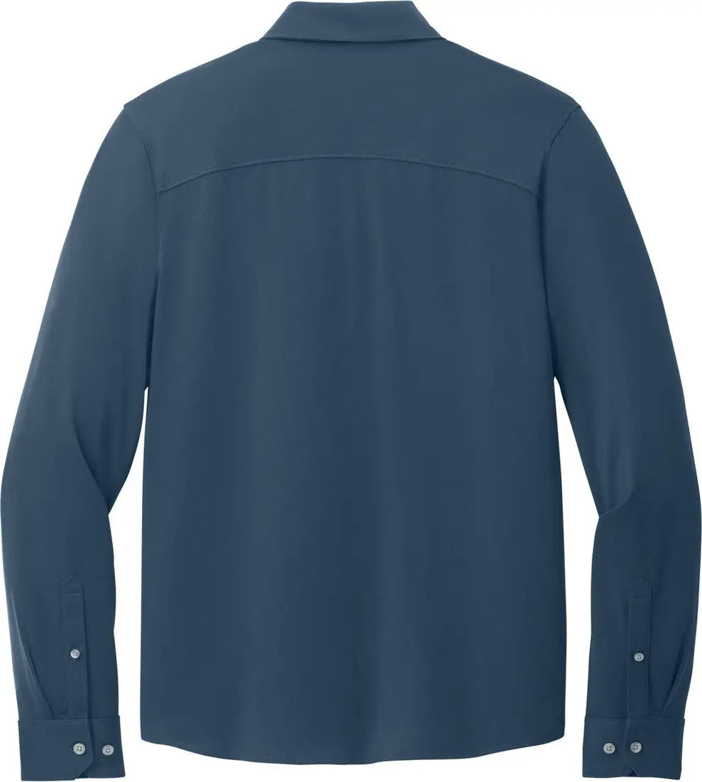Mercer + mettle Mm1018 Stretch Jersey Long Sleeve Shirt - Insignia Blue - Adult Xs