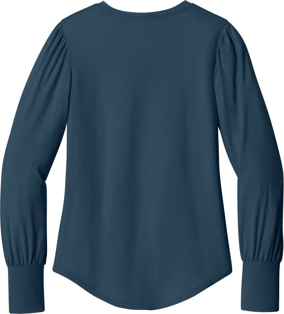 Mercer + mettle Mm1019 Women’s Stretch Jersey Long Sleeve Blouson Top - Insignia Blue