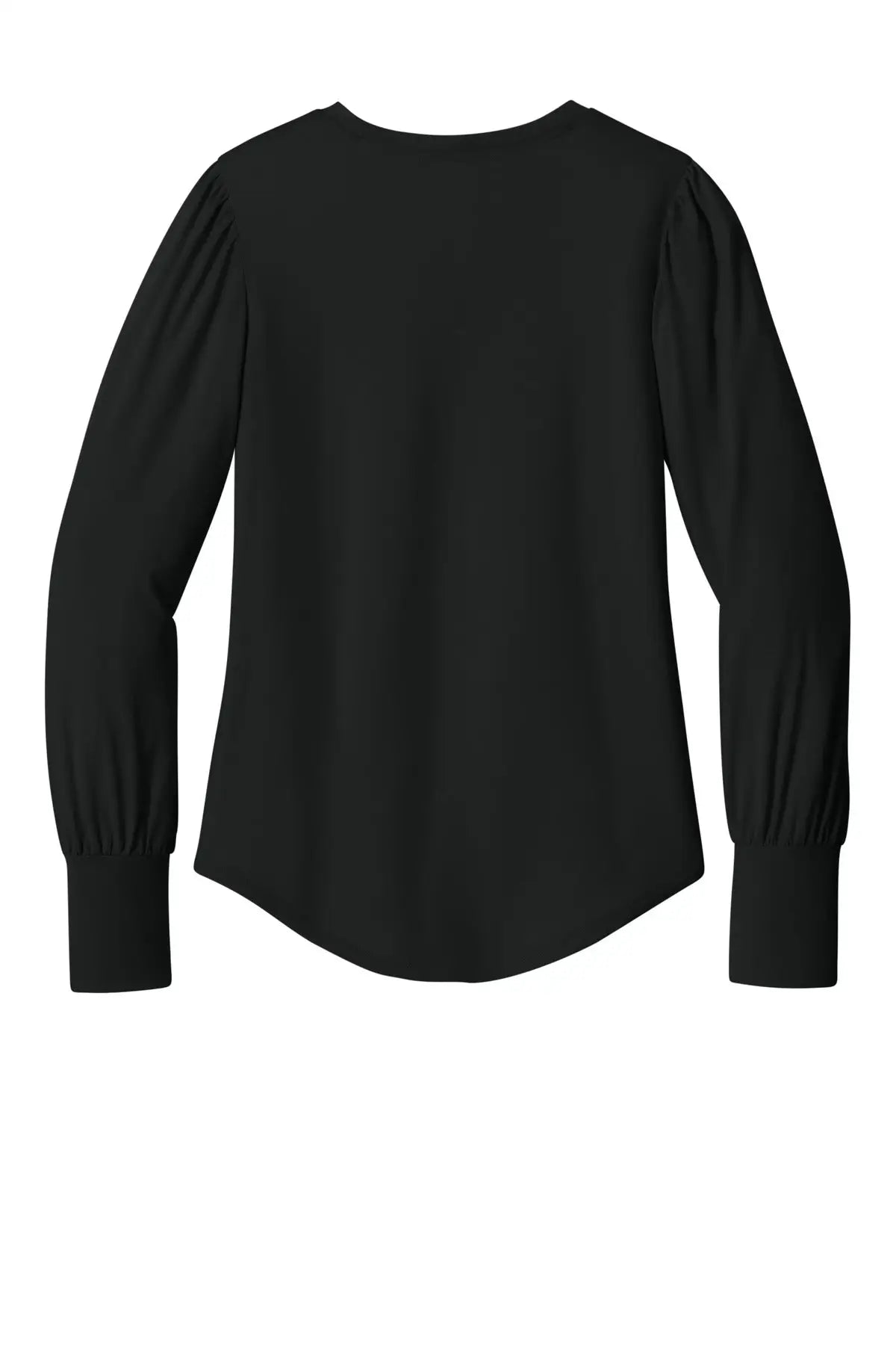 Mercer + mettle Mm1019 Women’s Stretch Jersey Long Sleeve Blouson Top - Deep Black - Ladies Xs