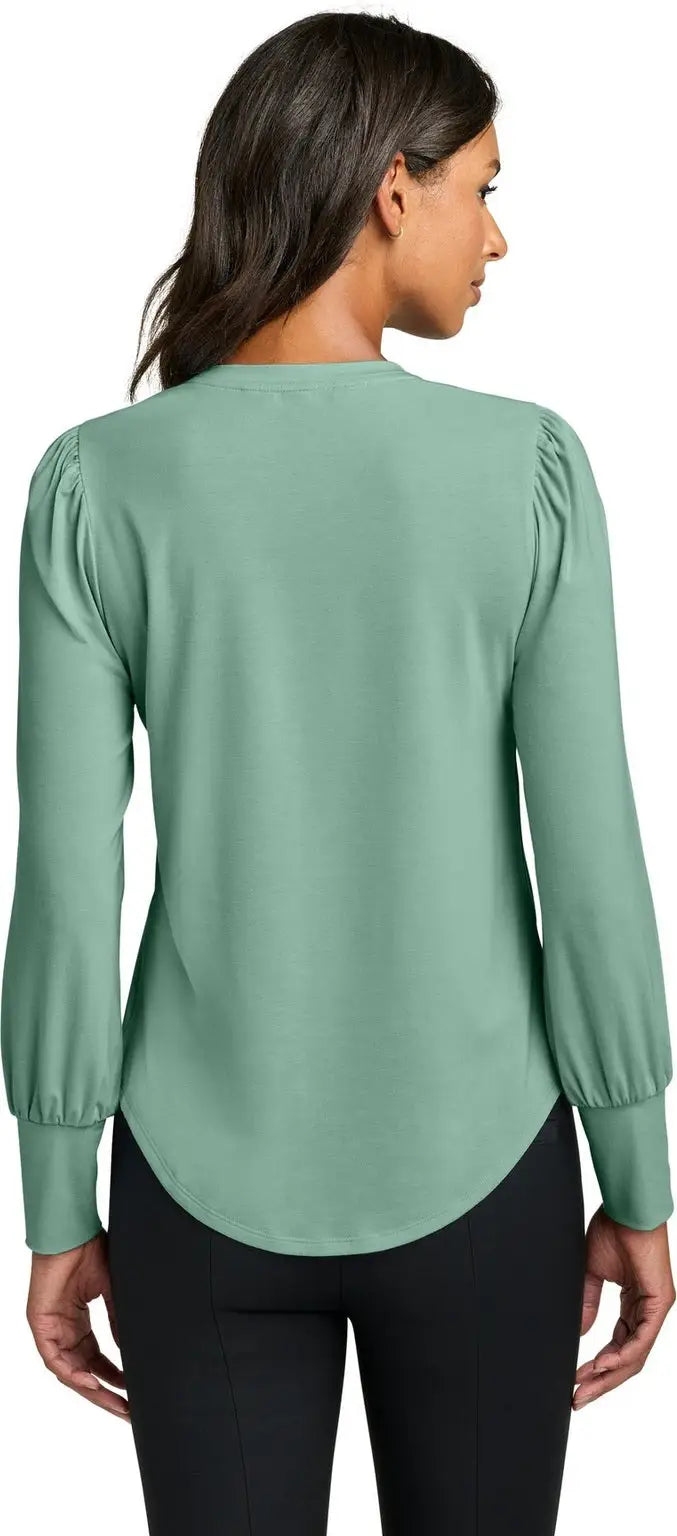 Mercer + mettle Mm1019 Women’s Stretch Jersey Long Sleeve Blouson Top - Sage
