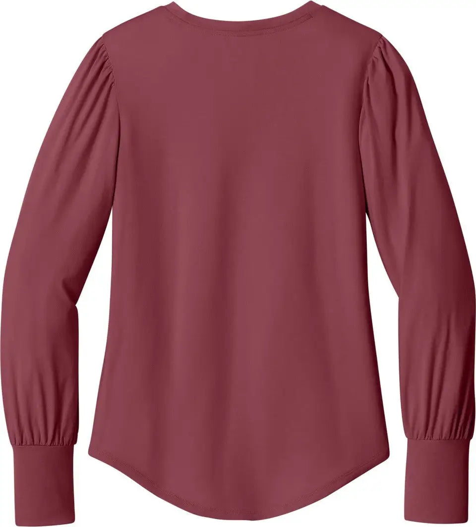 Mercer + mettle Mm1019 Women’s Stretch Jersey Long Sleeve Blouson Top - Rosewood