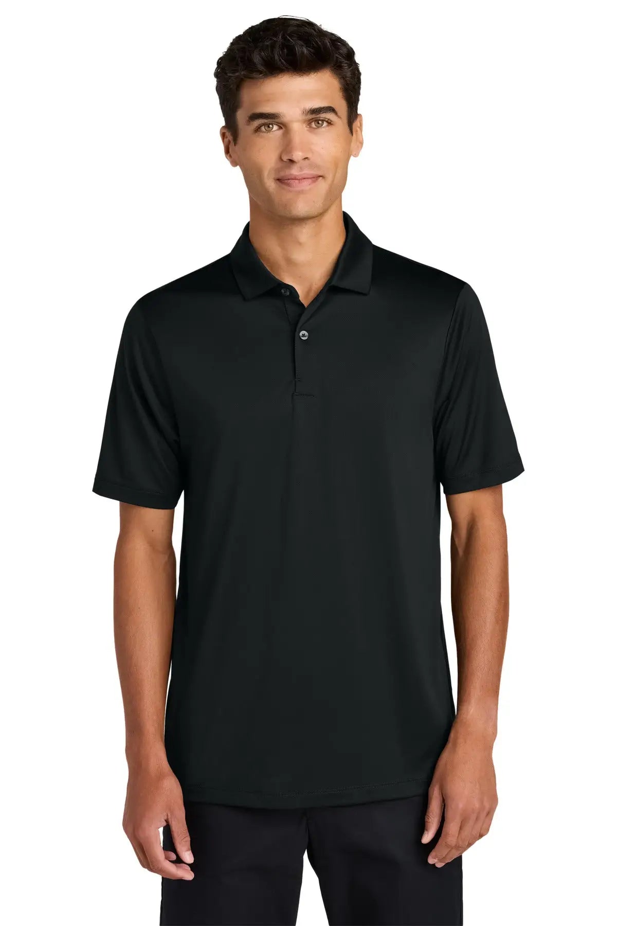 Mercer + mettle Mm1020 Recharge Jersey Polo - Deep Black - Adult Xs