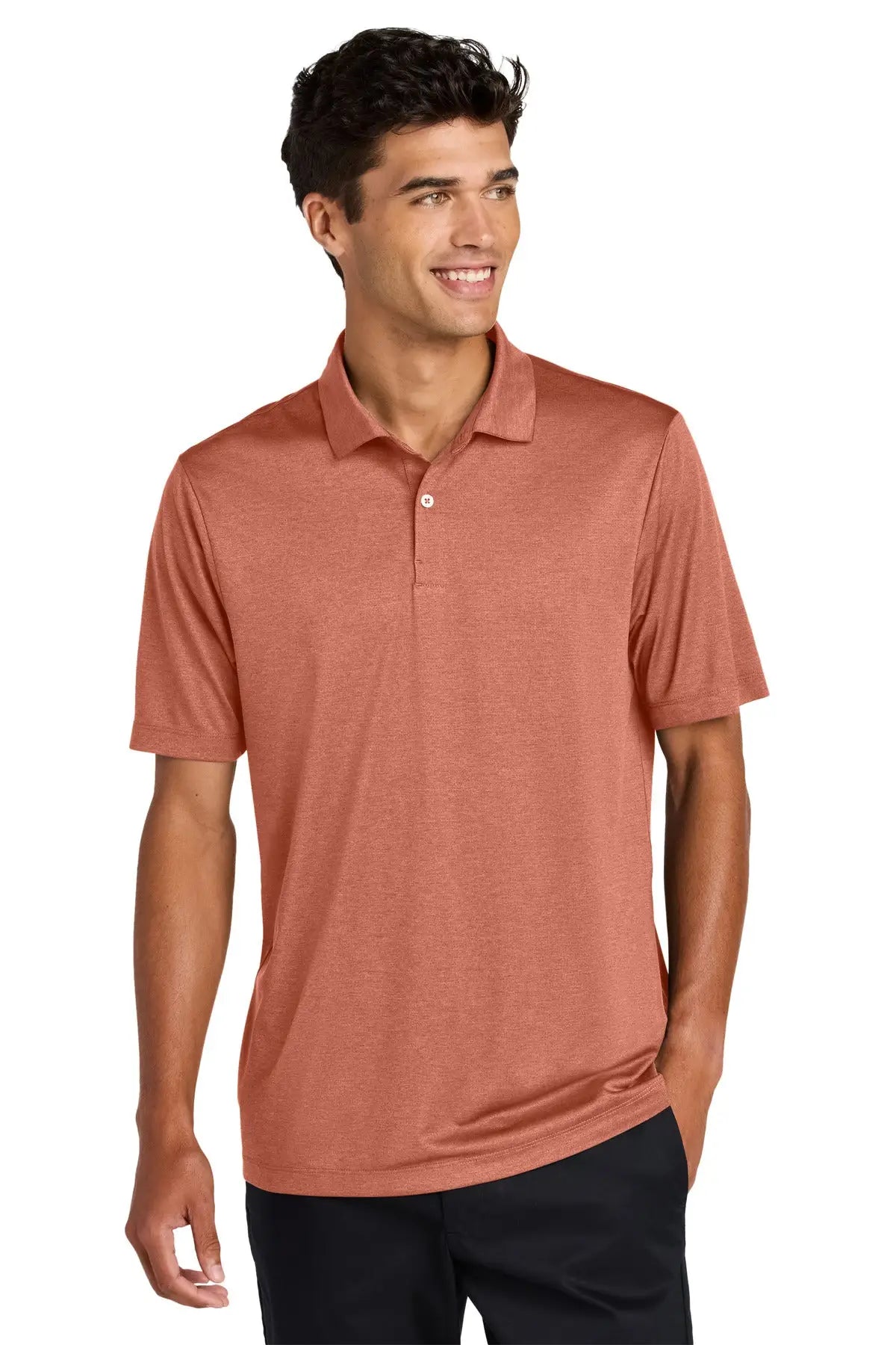 Mercer + mettle Mm1020 Recharge Jersey Polo - Sienna Heather