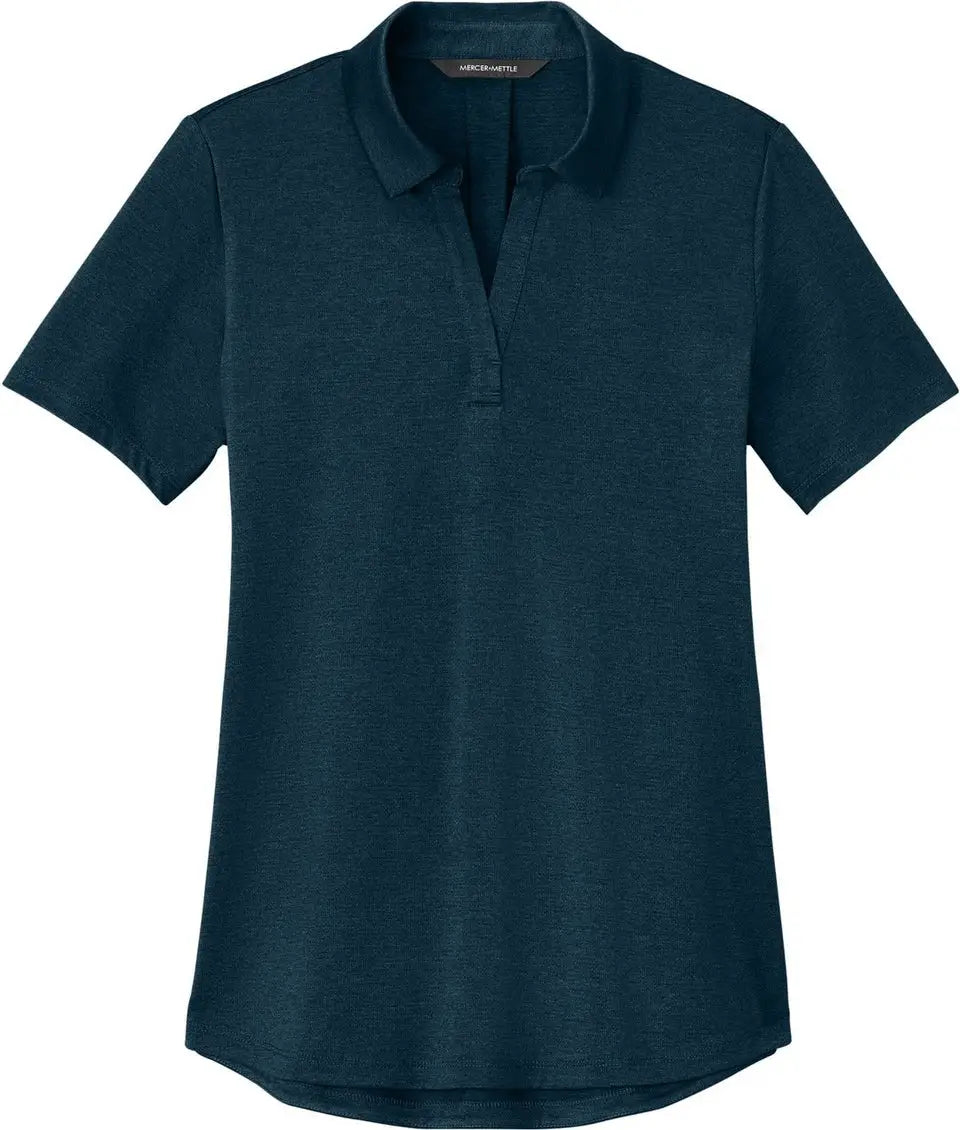 Mercer + mettle Mm1021 Women’s Recharge Jersey Polo - Insignia Blue Heather