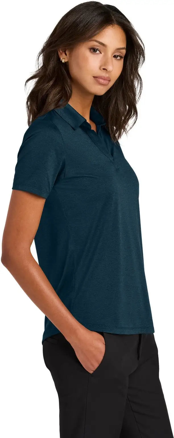 Mercer + mettle Mm1021 Women’s Recharge Jersey Polo - Insignia Blue Heather